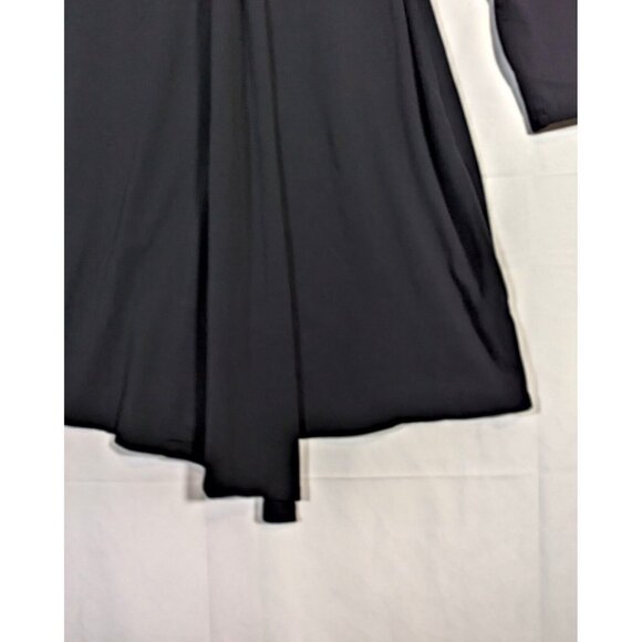 Mod-O-Doc Long Sleeve Wrap Dress Women's M Tie Front Stretch Knee Length - Black - Picture 5 of 8